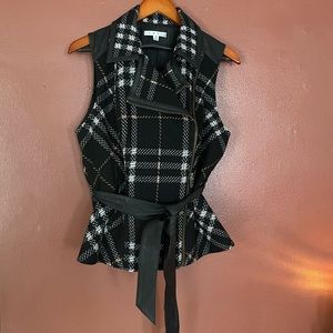 CAbi plaid zip-up vest